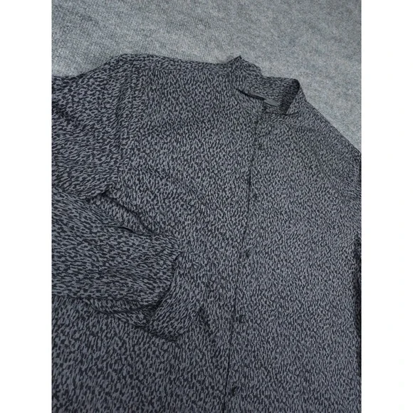 John Varvatos Shirt Men's Medium Animal Print Mandarin Collar Button Up Cotton